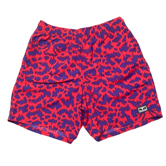 Obey Other - Obey Worldwide Andre The Giant Nylon Shorts Red Purple Size Small Drawstring